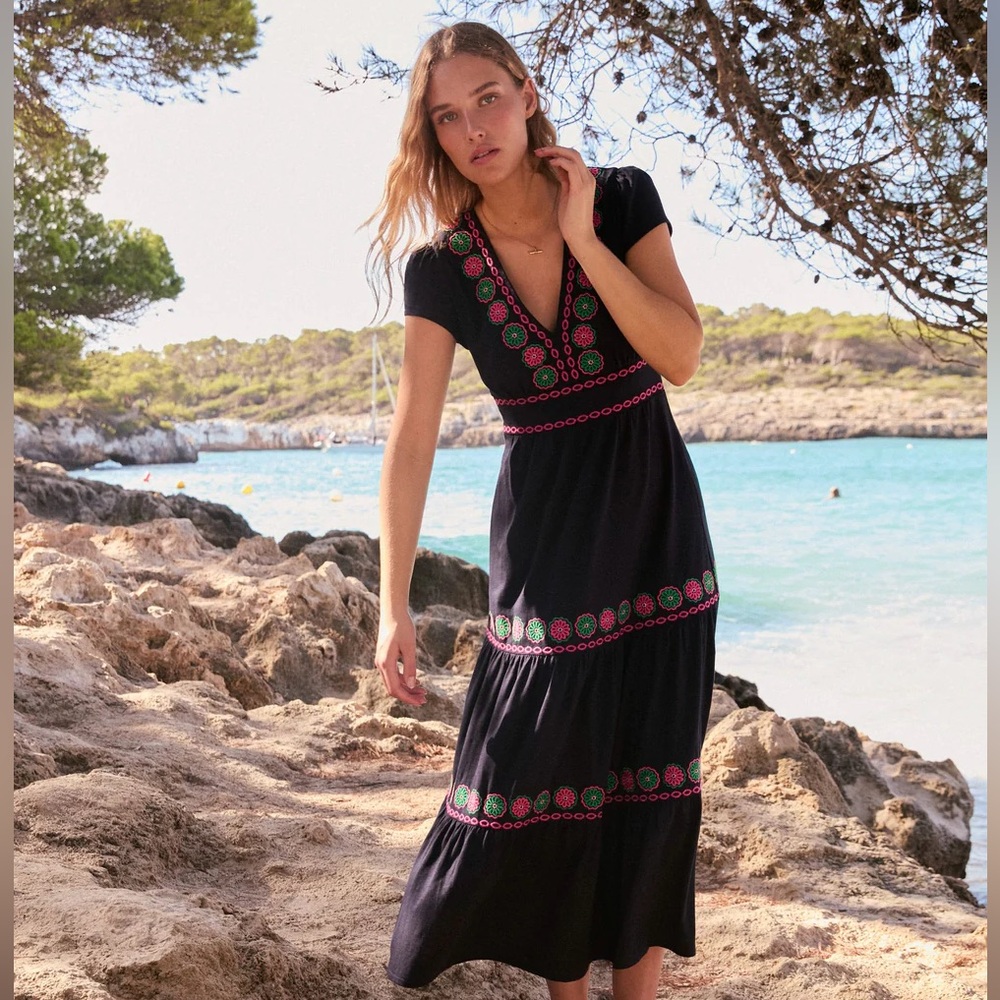 Boden Eloise Embroidered Midi Dress